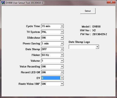 Screenshot Konfigurationstool für Keycam #26